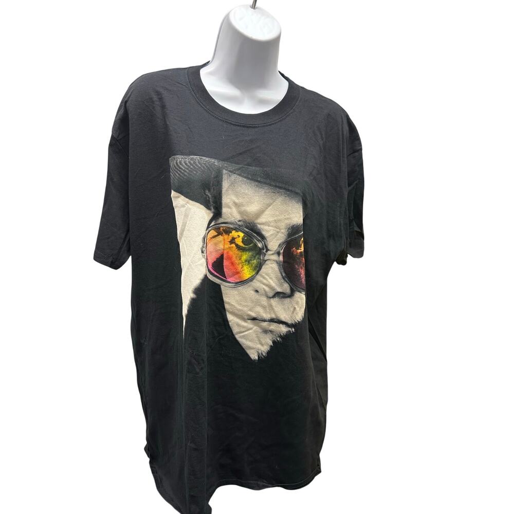 Elton John Shirt Adult xl black music rocket man short sleeve tee